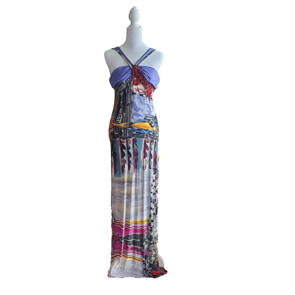 Save The Queen Printed Maxi Dress Size L